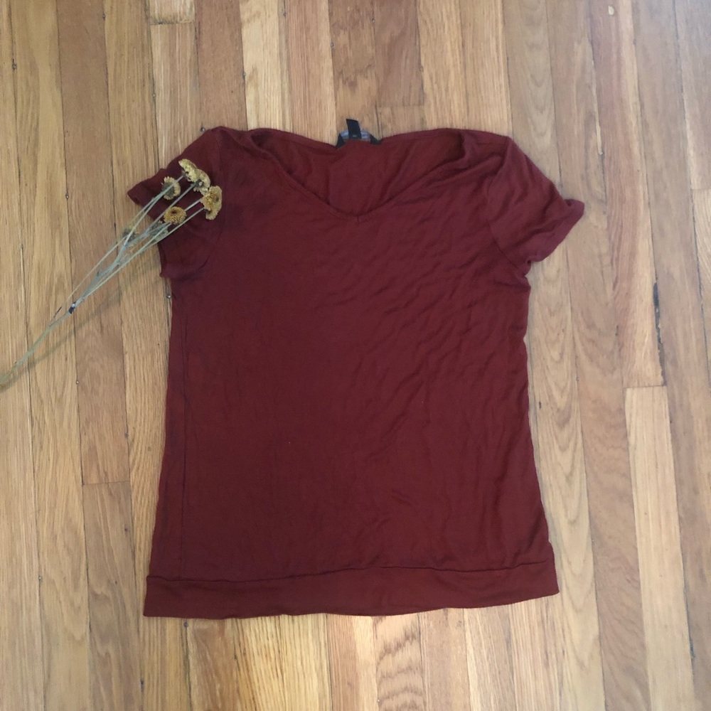 Burnt Orange V Neck